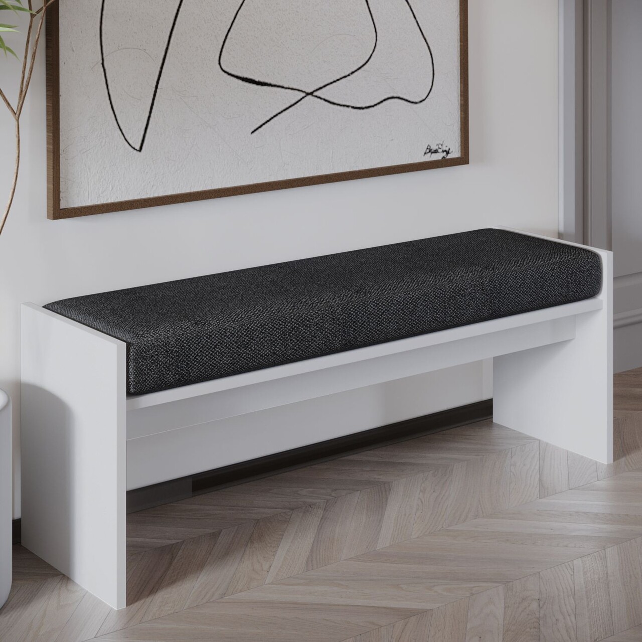 Banca, Atelier del Sofa, 774BNT1107, PAL, Alb - imagine 6